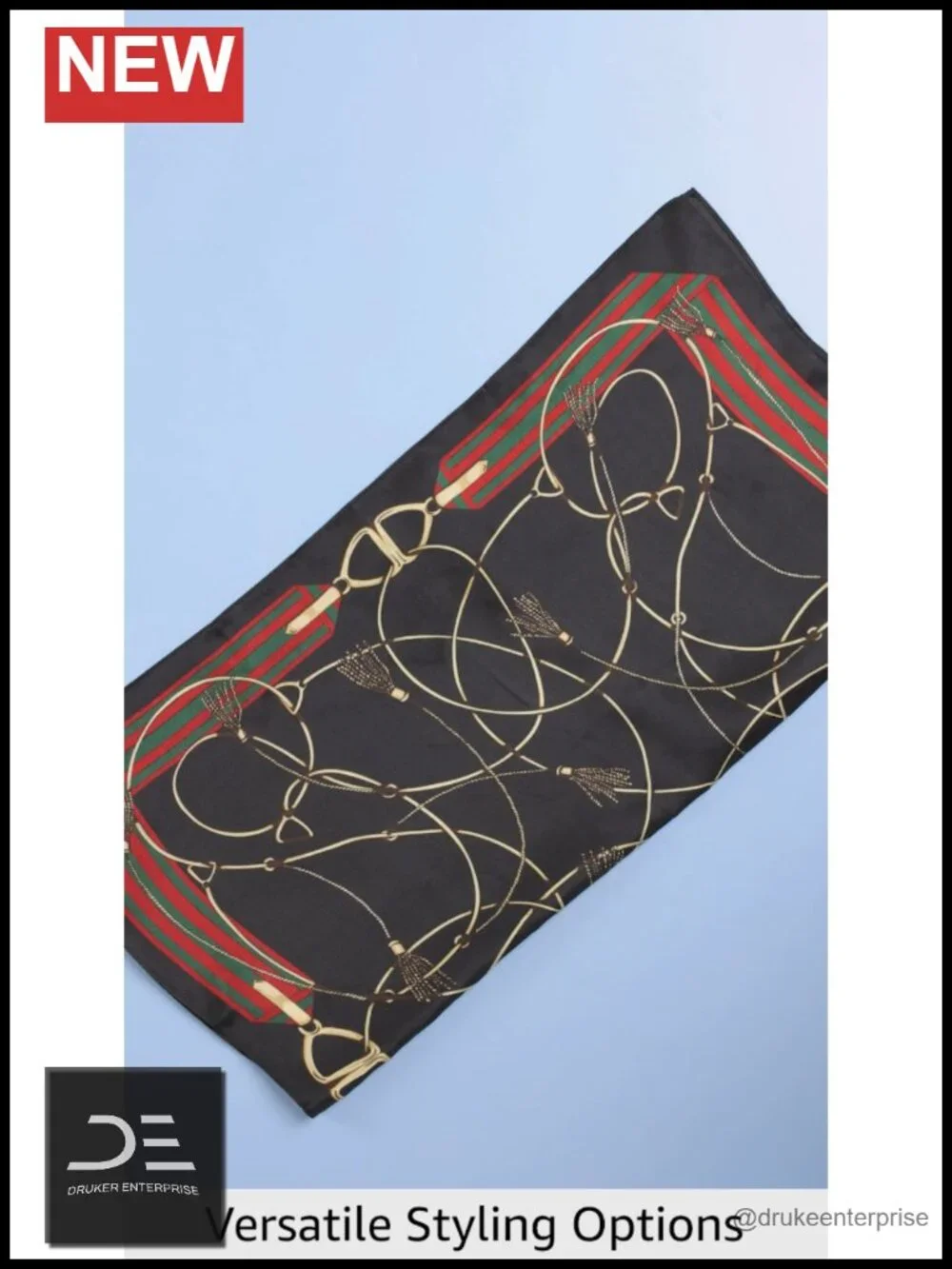 100% Mulberry Silk Square Neckerchief Scarf with Gift Box